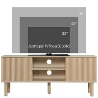 HOMCOM Mobile Porta TV fino a 50" con Vani Aperti e Armadietti con Anta Scorrevole, 115x40x49cm(m-4)