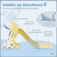 AIYAPLAY Tobogán Infantil para Niños de 18-36 Meses con 3 Escalones Antideslizantes para Interior Exterior 157x46,5x80 cm Gris(m-4)