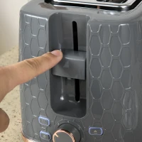 HOMCOM 1.7L 3000W Fast Boil Kettle & 2 Slice Toaster Set, Kettle and Toaster Set with Auto Shut Off, Browning Controls, Grey(m-7)