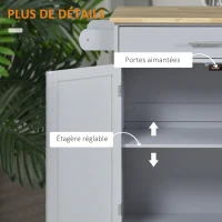 HOMCOM Desserte de cuisine sur roulettes chariot de service Ilot de cuisine avec tiroir de placard et porte-torchons - gris(m-7)