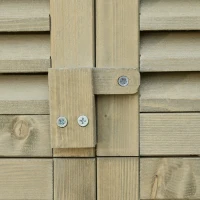 Outsunny Gartenschrank Holz Geräteschuppen Gerätehaus mit Asphaltdach Lamellentür Geräteschrank Schuppen Garten 4 Fächer Grau 87 x 46,5 x 160 cm(m-9)