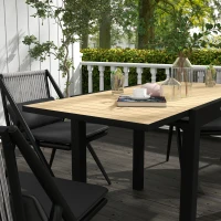 Outsunny Tavolo da Giardino Allungabile per 4-6 Persone con Piano a Doghe, in Alluminio, 81/162x80x75 cm, Giallo(m-8)