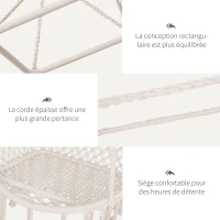 Outsunny Chaise Suspendue hamac de Voyage Respirant Portable dim. 80L x 50l x 150H m Coton Polyester Beige(m-5)
