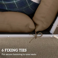 Outsunny Set of Two 190 x 56cm Sun Lounger Cushions - Khaki(m-7)