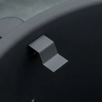 Outsunny 61cm Outdoor Fire Pit, Metal Round Firepit Bowl, Charcoal Log Wood Burner with Screen Cover, Poker for Patio, Black(m-9)