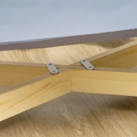 PawHut Hundebett Haustierbett mit Kissen Hundeschlafplatz für drinnen und draußen Hundeliege erhöhtes Design Kiefernholz Natur+Hellgrau 72 x 40 x 25 cm(m-9)