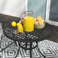 Outsunny Round Aluminium Table, with ⌀50mm Parasol Hole(m-8)