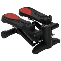 SPORTNOW Mini-Stepper, Kompaktowe urządzenie treningowe, Fitness-Stepper z monitorem LCD i antypoślizgowymi pedałami, Czarny(m-6)
