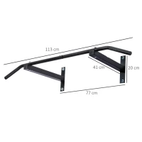 HOMCOM Barra per Trazione a Muro Professionale con Struttura in Acciaio, 113 x 41 x 20cm, Nero(m-3)