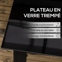 Outsunny Table de jardin rectangulaire en aluminium et plateau en verre trempé - 6 personnes 150 x 90 x 74 cm noir(m-4)