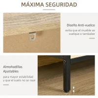 HOMCOM Aparador de Cocina Armario con 2 Puertas Estantes Ajustables y 3 Compartimentos Abiertos Muebles Auxiliar para Comedor Salón 120x39,2x76 cm Roble(m-7)
