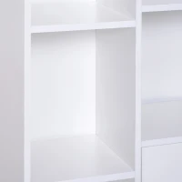 HOMCOM Mobiletto Libreria con Piedini in Legno di Pino Bianco 80x23.5x123cm(m-8)