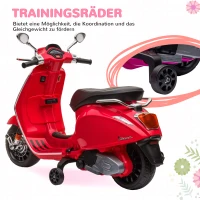 AIYAPLAY Elektro-Motorroller für Kinder, Vespa, Musik & Scheinwerfer, 107x47x73 cm, Rot(m-6)