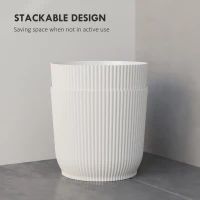 Outsunny Set of Two Ф22cm Planters - White(m-5)