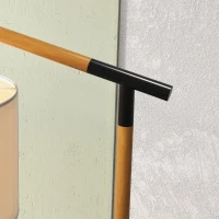 HOMCOM Metal Frame Floor Lamp with 350 Degree Rotating Lampshade, for Living Room and Bedroom, LED Bulb Included, Brown(m-8)