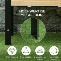 Outsunny Hochbeet Pflanzkasten Blumenkasten Blumentopf Kräuterbeet mit Vliesstoff Massivholz Stahl Natur+Schwarz 80 x 60 x 74 cm(m-4)