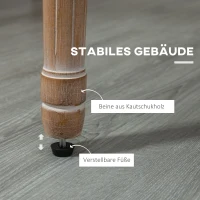 HOMCOM Küchenstuhl im Antik-Design, atmungsaktiver Bezug, Leinenoptik, Massivholzrahmen, 56 x 54 x 96cm, cremeweiß(m-5)