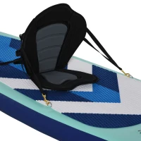 HOMCOM 10.5' x 32" x 6" Inflatable Stand Up Paddle Board, Non-Slip & Ultra-Light Deck SUP with Kayak Seat, Pump, Backpack Bag, and Three Bottom Fins, for Youth Adults Beginner(m-8)