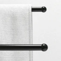 HOMCOM Porta Asciugamani a Terra Autoportante per Bagno a 2 Barre in Metallo, 50x18.5x85cm, Nero(m-9)