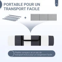 Outsunny Paravent brise-vent de camping portable pliable avec sac de transport et poteaux en acier dim. 540 cm x 150 cm(m-6)