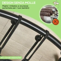 ZONEKIZ Trampolino Elastico per Bambini 3-10 Anni con Rete di Sicurezza, Canestro e Palle, Ø140x155cm, Verde(m-4)