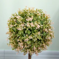 HOMCOM Set of 2 Decorative Artificial Plants, Murraya Flowers in Pot, Fake Plants for Home Indoor outdoor Decor, 60cm, Cream White(m-9)