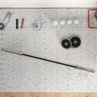 SPORTNOW Barra de Pesas de Acero 180 cm Ø50 mm con 2 Presillas Carga 200 kg para los Discos de Ø5 cm Entrenamiento en Casa Negro(m-7)