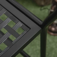 Outsunny Banc de jardin 2 places banquette extérieur terrasse patio en acier style romantique - 106 x 42 x 95 cm noir(m-7)