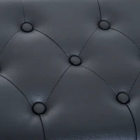 HOMCOM Sgabello per Pianoforte Trapuntato con Vano Contenitore, in Legno e Pelle PU, 54.5x33x48-58 cm, Nero(m-8)