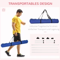 PawHut Agility Set Hunde 4-teiliges höhenverstellbar Agility-Ausrüstung Sprungstangen-Set Steckhürdenset mit 4 Hürden Tragetasche Koordinationstraining Sprungstangen-Set für Spiele Training(m-5)