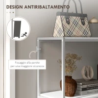 HOMCOM Tavolo Consolle da Ingresso con Ripiano Aperto, in Acciaio e Truciolato, 100x30x87 cm, Bianco(m-6)