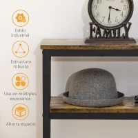 HOMCOM Consola de Recibidor con Estantes Abiertos Antivuelco Mueble de Recibidor para Salón Pasillo 120x23x75 cm Marrón(m-6)