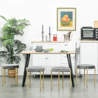 HOMCOM Esstisch mit Haarnadel-Design Küchentisch Esszimmertisch Vintage-Industriestil Stahl MDF Natur 120 x 60 x 75 cm(m-2)