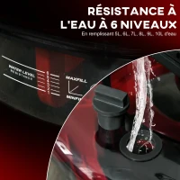 SPORTNOW Rameur à eau d'appartement rameur d'appartement pliable 6 niveaux de résistance écran LCD multifonction acier PC noir(m-5)