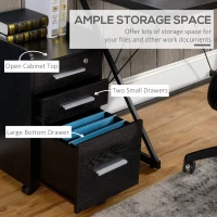 HOMCOM Three-Drawer Lockable Filing Cabinet - Black(m-4)