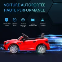 AIYAPLAY Voiture électrique enfants licence Mercedes SLC 300 12V V. Max. 5 Km/h effets sonores lumineux télécommande rouge(m-4)