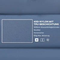 Outsunny Luftmatratze, Campingmatte, wasserabweisend, reißfest, mit Fußpumpe, Nylon, 200L x 60B x 10H cm, Blau(m-5)