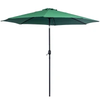 Outsunny Parasol de jardin extérieur Parasol droit inclinable Ø 3 m en métal Rond Polyester 180g/m² manivelle inclinable Vert(m-10)