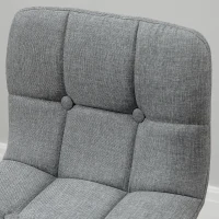 HOMCOM Breakfast Bar Stool Set of 2 Armless Button-Tufted Counter Height Bar Chairs with Wood Legs & Footrest, Grey(m-8)