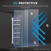 HOMCOM 16 Bottle Dual Zone 5-18℃ Wine Fridge - Black(m-8)