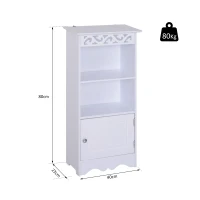 HOMCOM Armario de Baño Gabinete Consola Mueble Aparador Organizador de Almacenaje Multiusos de Cocina Comedor Salón 1 Estante con Puertas 40x23x80cm(m-3)