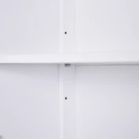 HOMCOM Buffet de cuisine Vaisselier en Vitrine Placard de  Rangement sur pied - 2 Portes en Verre, étagère - dim. 80L x 28l x 84H cm - Bois Blanc(m-7)