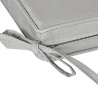 Outsunny Lot de 2 Coussins de Chaise Fauteuil de Jardin Coussins d'assise déhoussables Rembourrage 5 cm Polyester Gris clair(m-7)