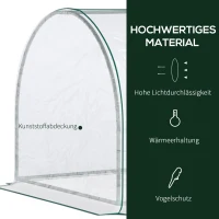 Outsunny Gewächshaus, Treibhaus mit Tür, Frühbeet, Pflanzenhaus, Pflanzenaufzucht, Stahl, Kunststoff, 250 x 100 x 80 cm, Grün(m-4)