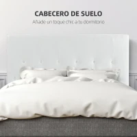 HOMCOM Cabecero de Cama 160 cm Tapizado en PU 2 Formas de Uso Vertical o Montado a la Pared Cabecero Blanco(m-4)
