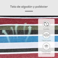 Outsunny Hamaca Doble Portátil de Algodón 285x150 cm con Bolsa de Transporte para Exteriores Patio Jardín Playa Camping Carga 120 kg Multicolor(m-4)