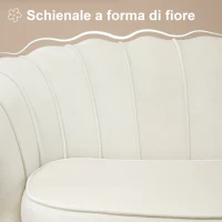 HOMCOM Divano Vintage 2 Posti Industrial Chic, Divanetto Francese per Ingrasso in Velluto, 130x77x77cm(m-4)