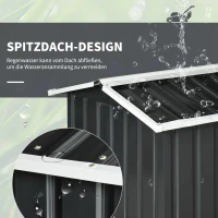 Outsunny Metallschuppen für Rasenmähroboter, rostfrei, 86 x 100 x 63cm, Dunkelgrau(m-5)