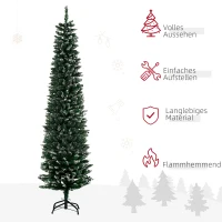 HOMCOM Weihnachtsbaum 190 cm, hoch realistisch, 570 Zweige, feuerfest, stabile Basis, Grün(m-4)