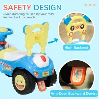 AIYAPLAY Foot to Floor oddler Ride on Toy w/ Music, Light, Horn, Under Seat Storage, Anti-Over-Backwards Device, Blue(m-4)